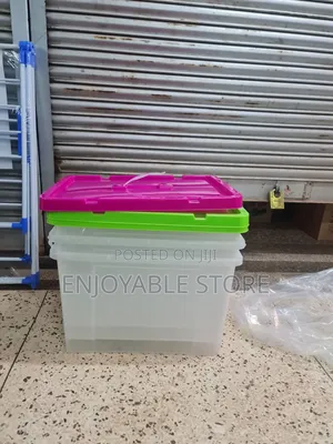 Storage Boxes Plastic Pink/Lemon Green Covers