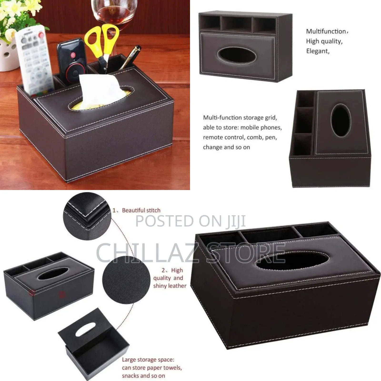 Leather Tissue Box.
