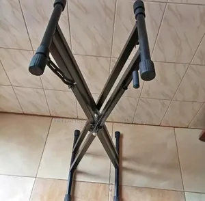 Double Braced Adjustable X-Style Keyboard Stand - Black