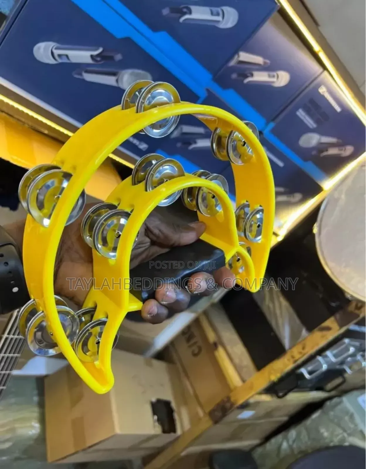 Double Row Tambourine Metal Jingles H Held Percussion Drum