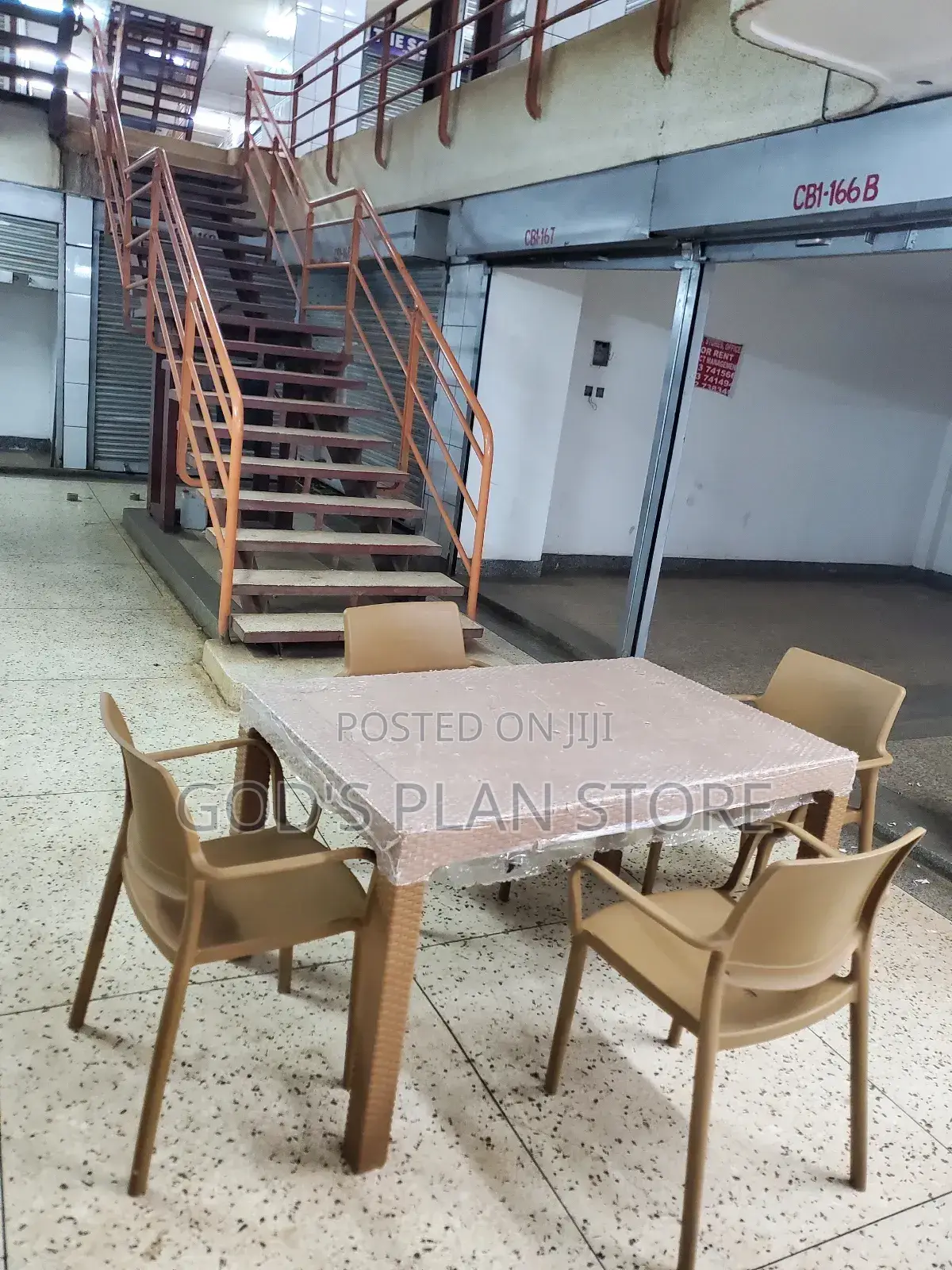 Brown Dining Table and Chairs Plastic