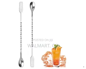 Stainless Steel Silver Bar Spoon With Fork