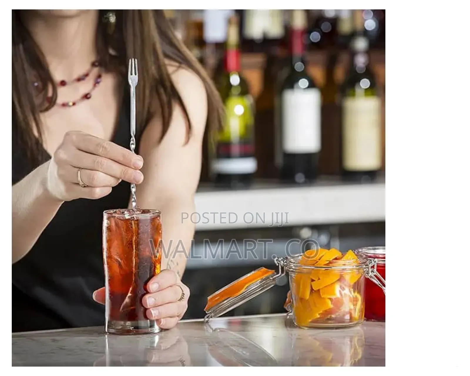 Stainless Steel Silver Bar Spoon With Fork