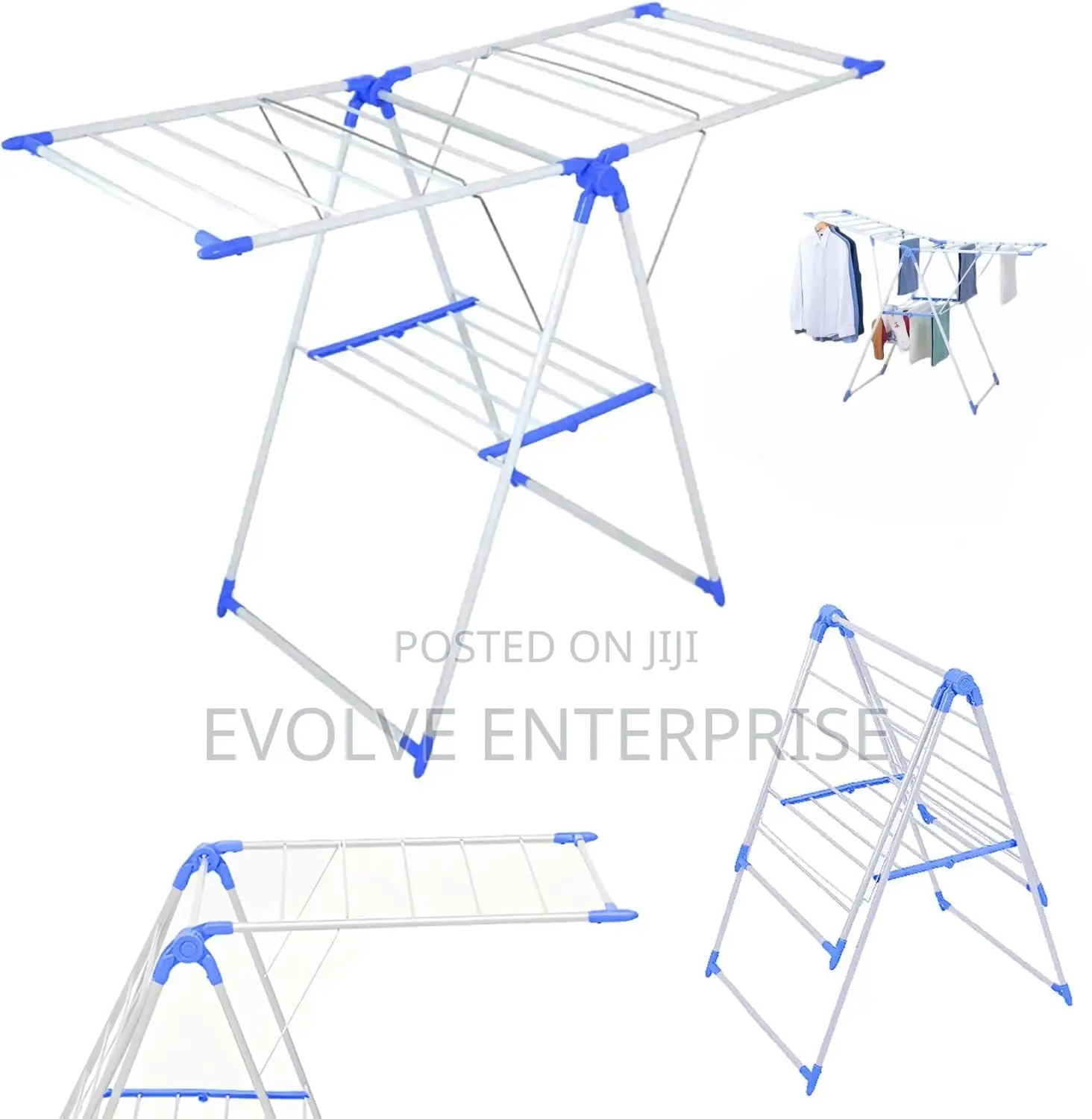 Multifunctional 2 Tier Collapsible Clothes Drying Rack