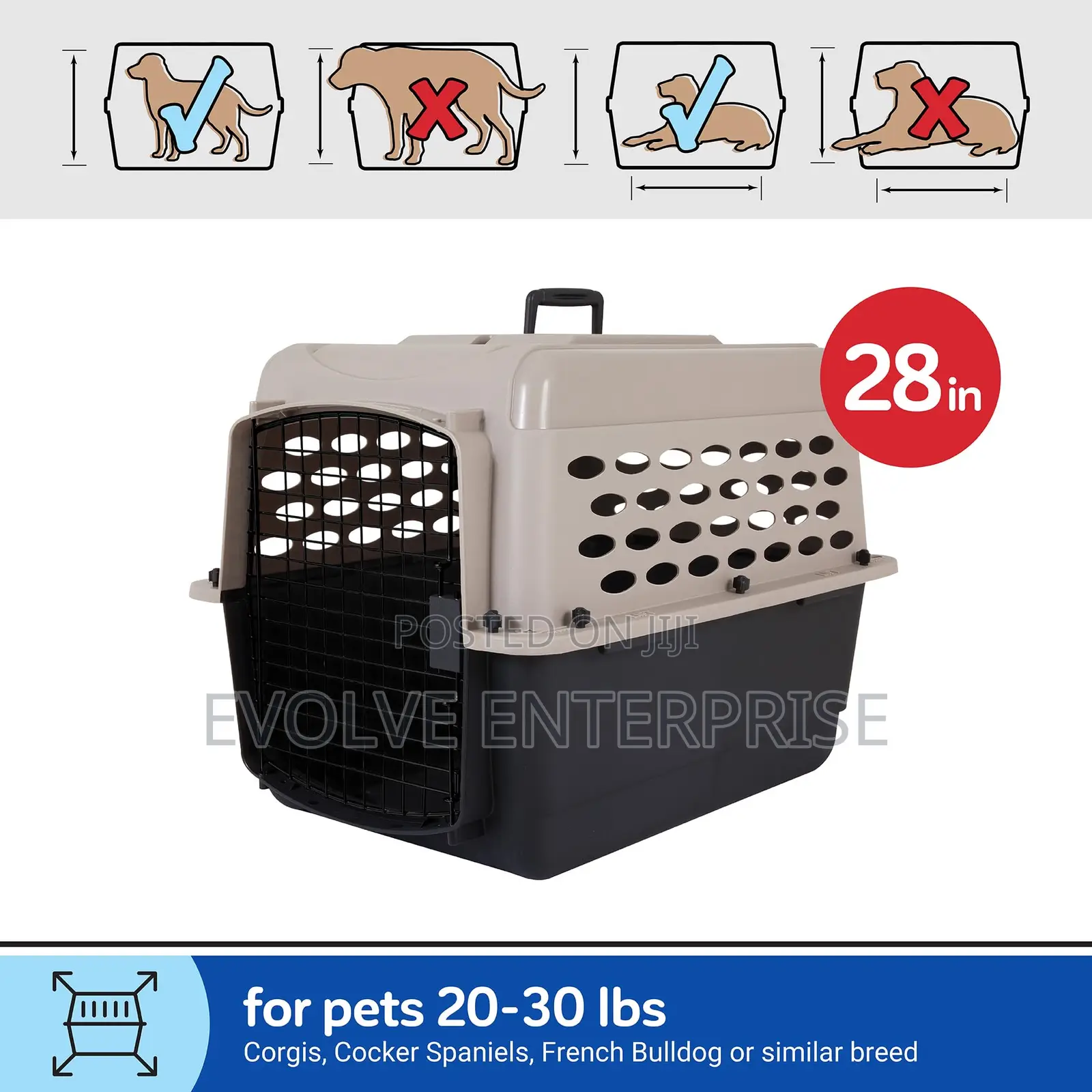 Dog Kennel Plastic Portable Travel Crate