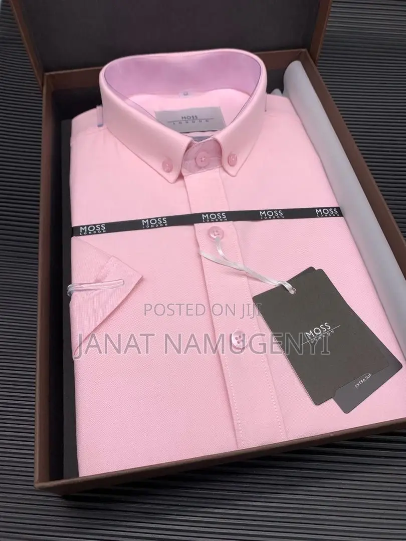 Moss Plain Pink Short Sleeved Shirts