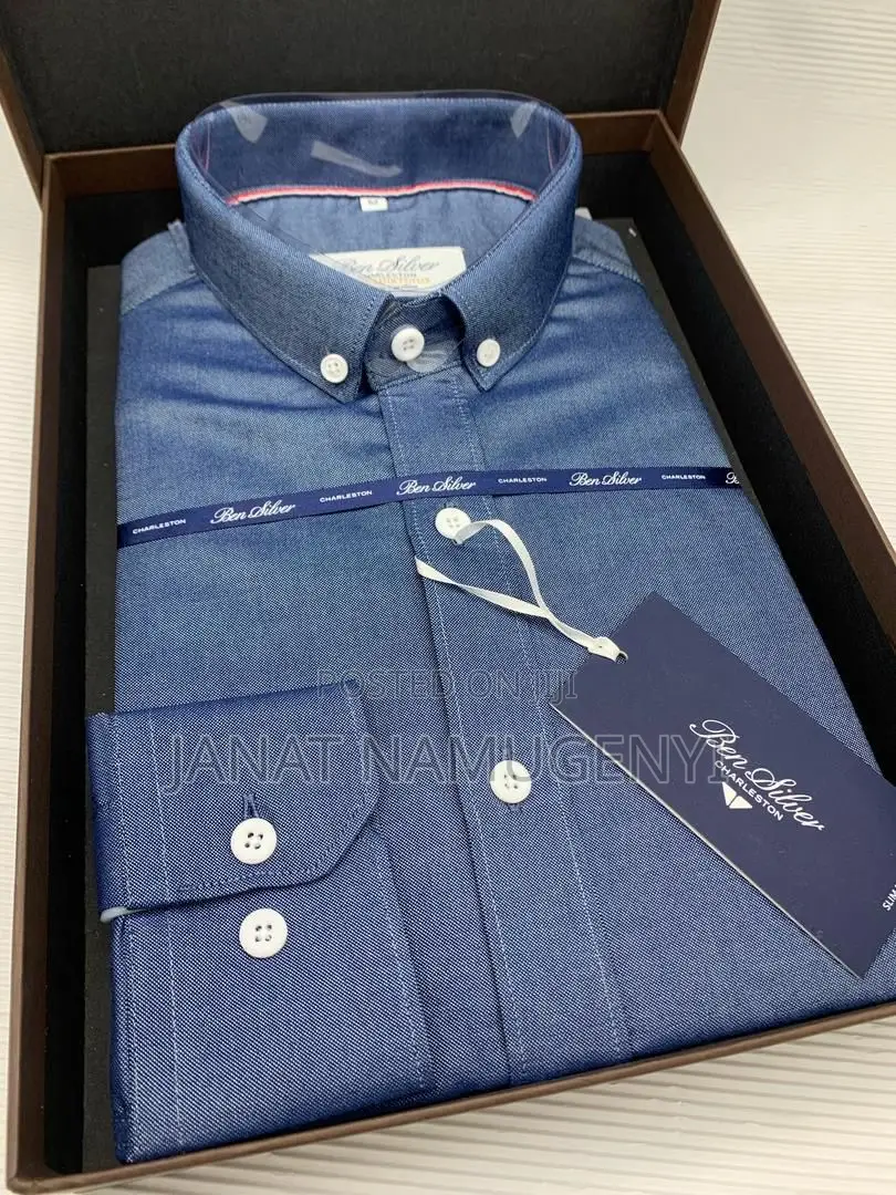 Thomas Mason Dark Blue Long Sleeved Shirt
