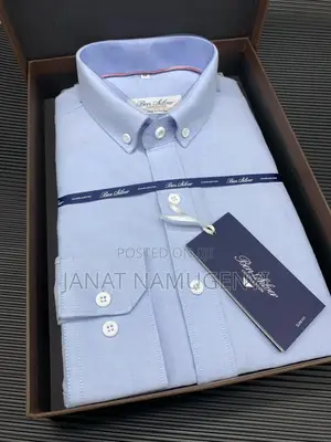 Thomas Mason Sky Blue Long Sleeved Shirt