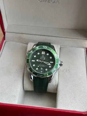 Green Face Omega Men's Designer Wrist Gift Box Time Piece