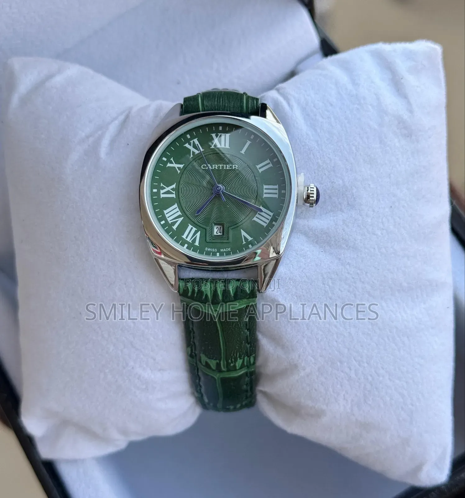 Ladies' Authentic Cartier Wrist Time Piece Leather Strapped