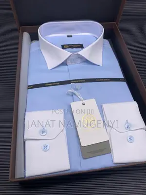 Thomas Mason Blue Shirt With White Color