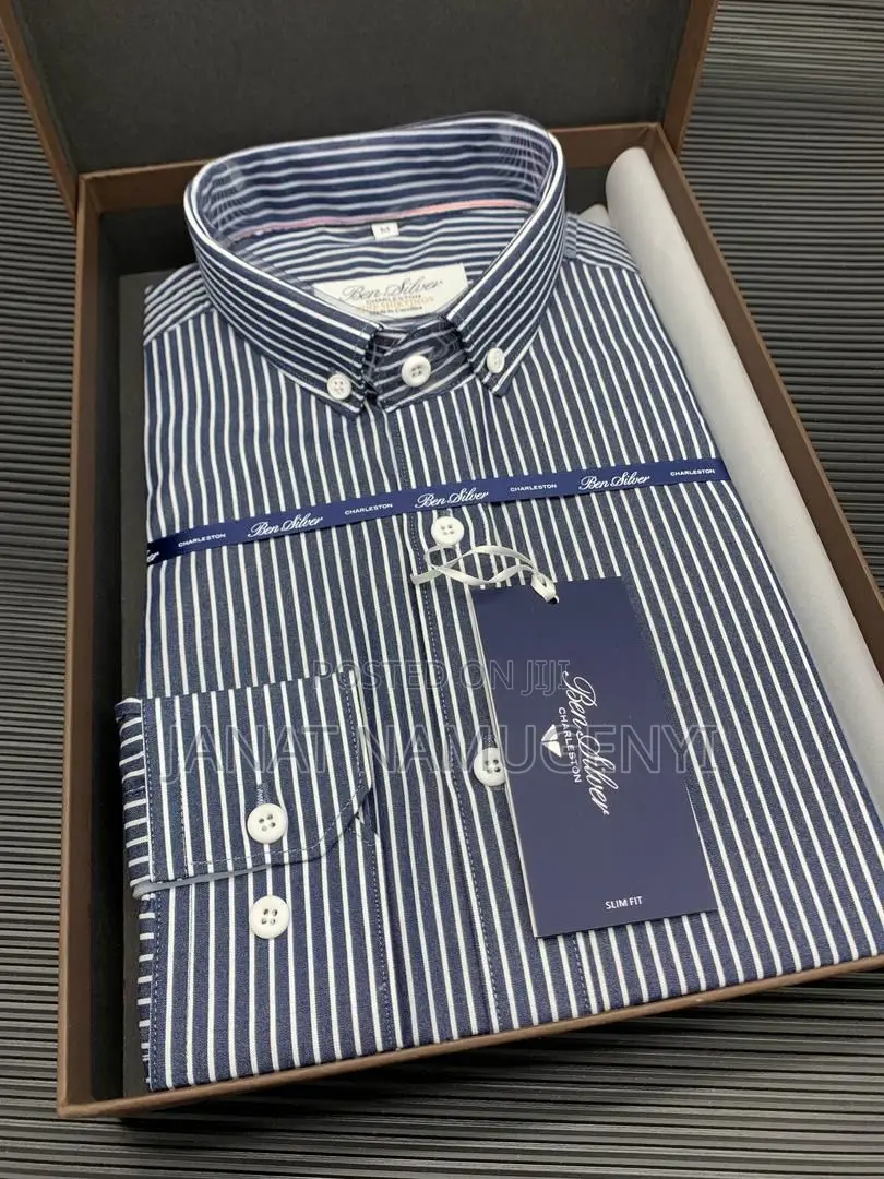 Ben Silver Charleston Dark Blue Striped Shirt
