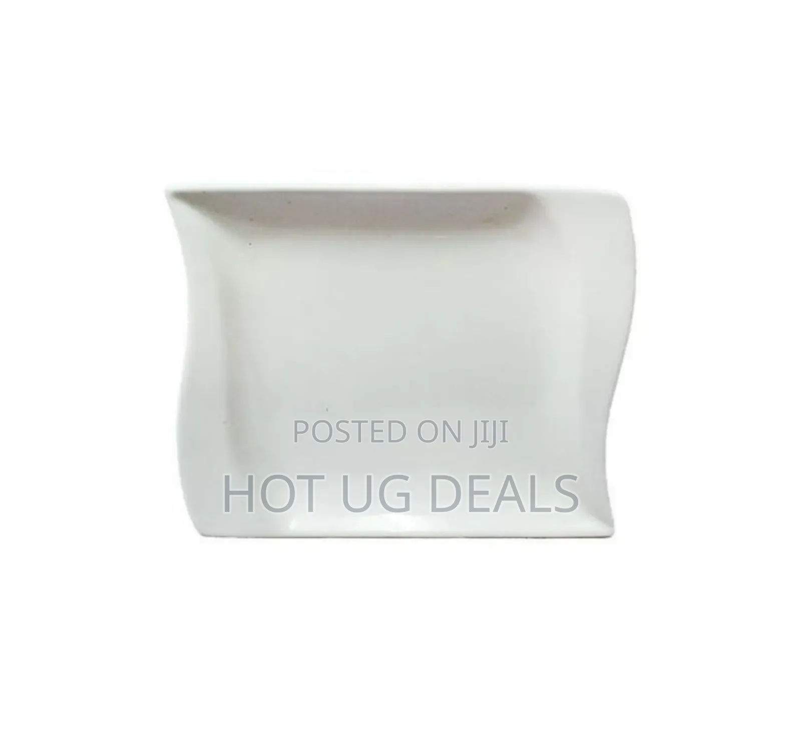 6 Pcs Square Curved Side Dinner Plates - White