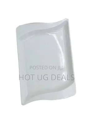 6 Pieces Melamine Rectangle Dinner Plates - White