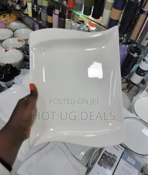 6 Pieces Melamine Rectangle Dinner Plates - White