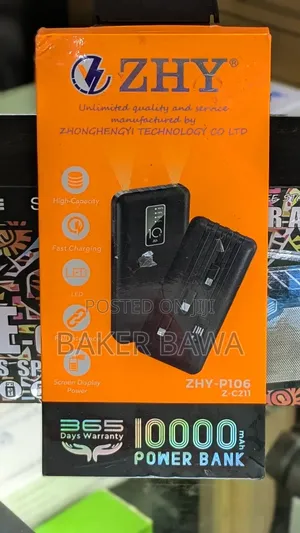 Zhy 10000mah Power Bank With Led Display