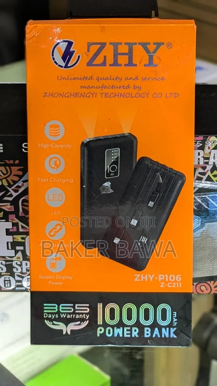 Zhy 10000mah Power Bank With Led Display