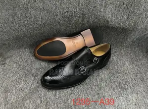 Men’S Black Clarks Double Monkstrap Oxfords