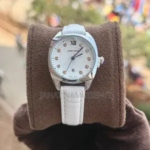 White Silver Cartier Swiss Made Watch