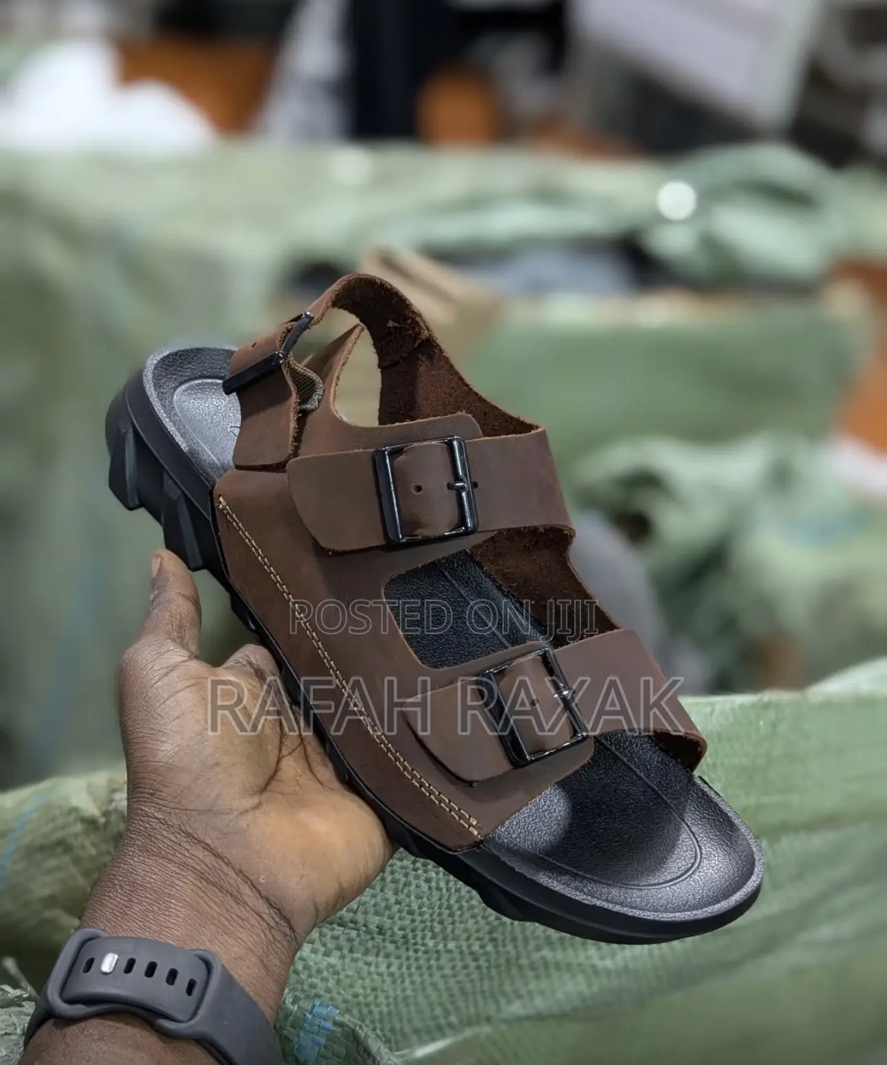 Original Brown Ecco Ankle Strap Leather Sandals