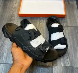 Original Men’S Black Ecco Ankle Strap Leather Sandals