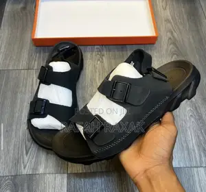 Original Men’S Black Ecco Ankle Strap Leather Sandals