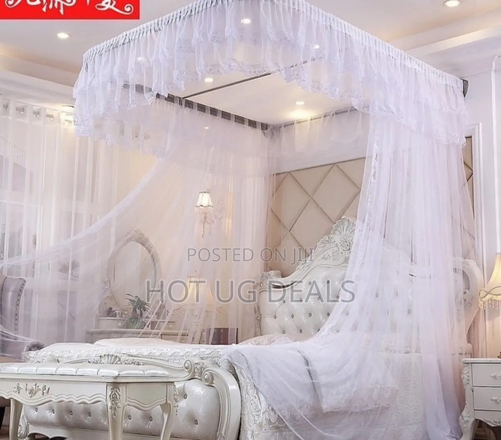 6x6 Wall Mounted Mosquito Net - White