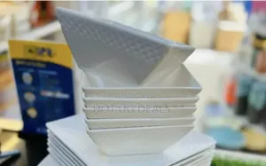 6 Pieces Ceramic Square Shaped Dinner Bowls -white