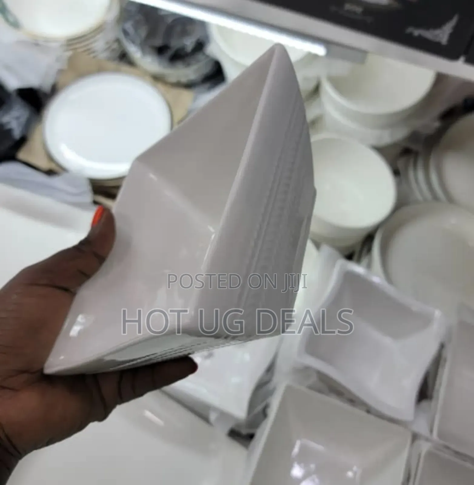6 Pieces Ceramic Square Shaped Dinner Bowls -white
