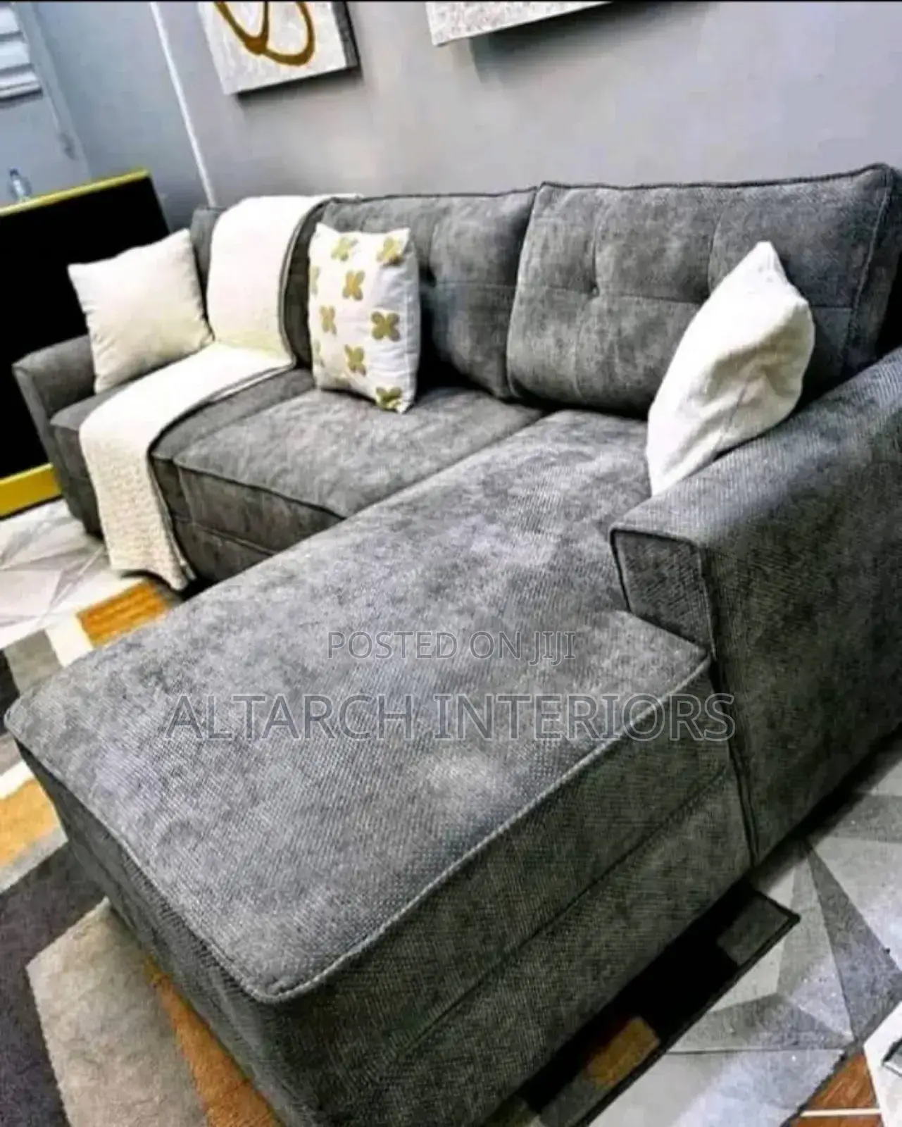 Simple 4 Seater L Sofa
