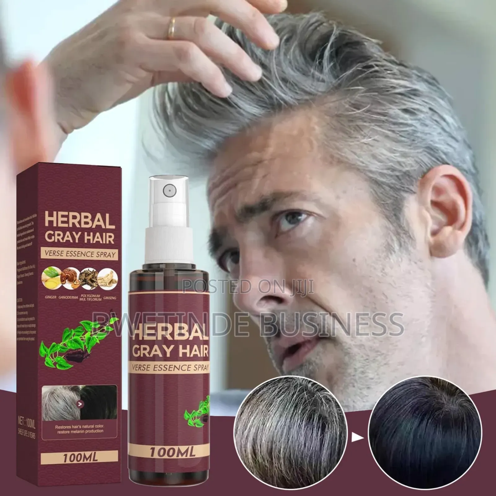 Herbal Gray Hair Reverse Essence Spray - 100mls
