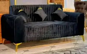 Black 2 Seater Sofa With Pillows