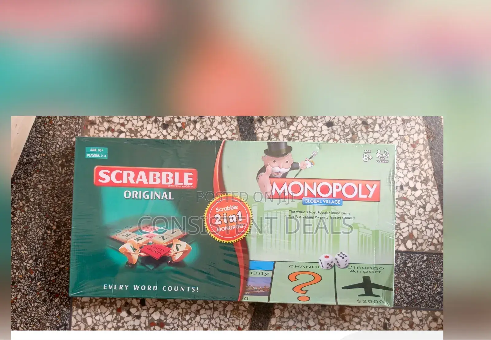2in1 Scrabble and Monopoly Game