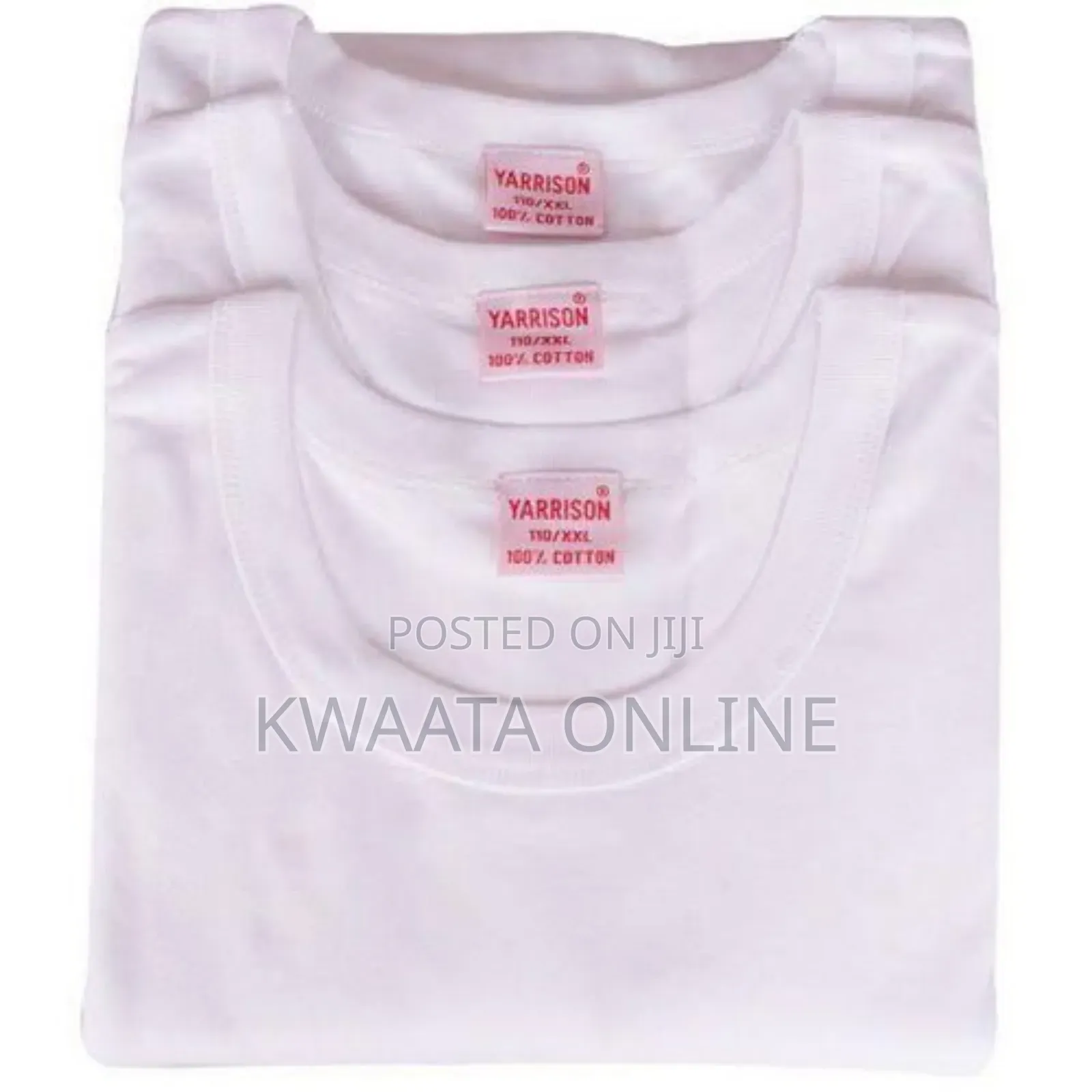 Yarisson Genuine Pure Cotton 3pcs Undershirts-White
