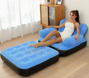 Modern Single Air Sofa and Bed-Blue