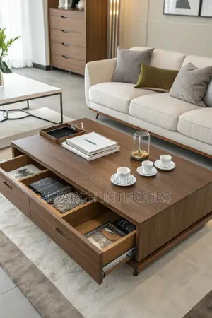 Centre Table With Partitioned Drawer Inside