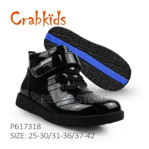 Original Tough Leather Boys Uniform Shoes Crabkids