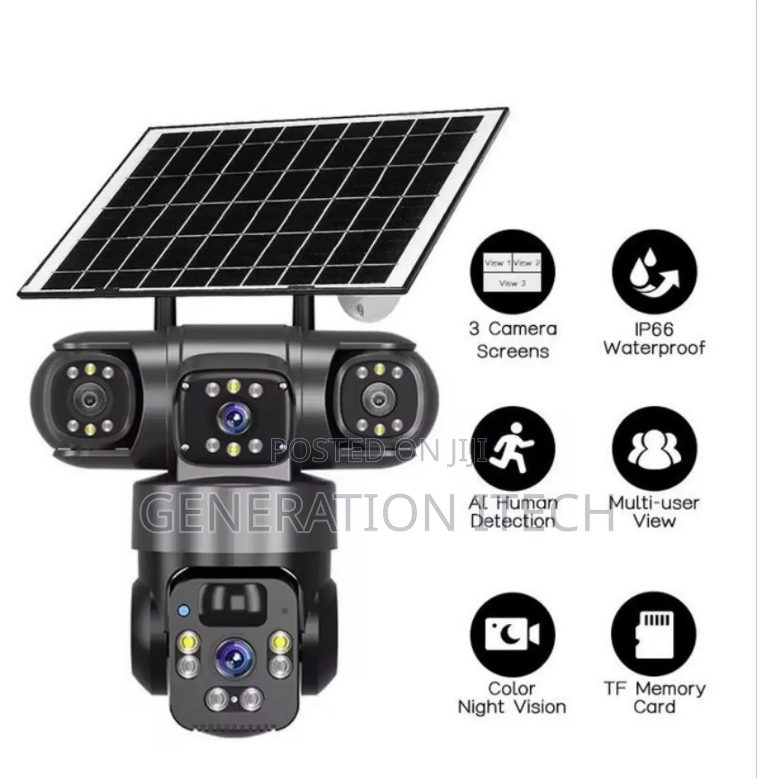 4g Solar Camera- 3lens With Motion Sensor- Ultra Hd