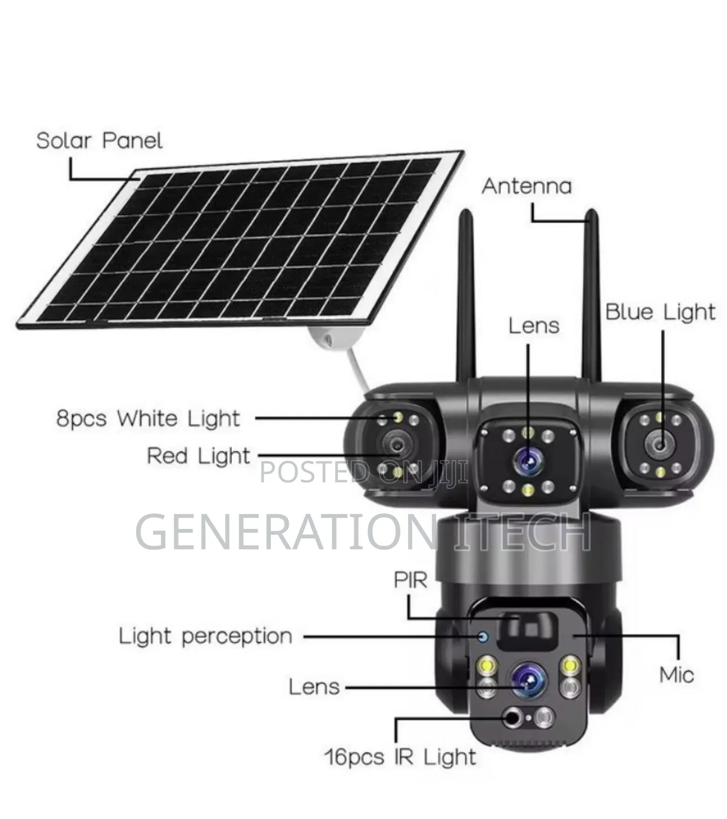 4g Solar Camera- 3lens With Motion Sensor- Ultra Hd