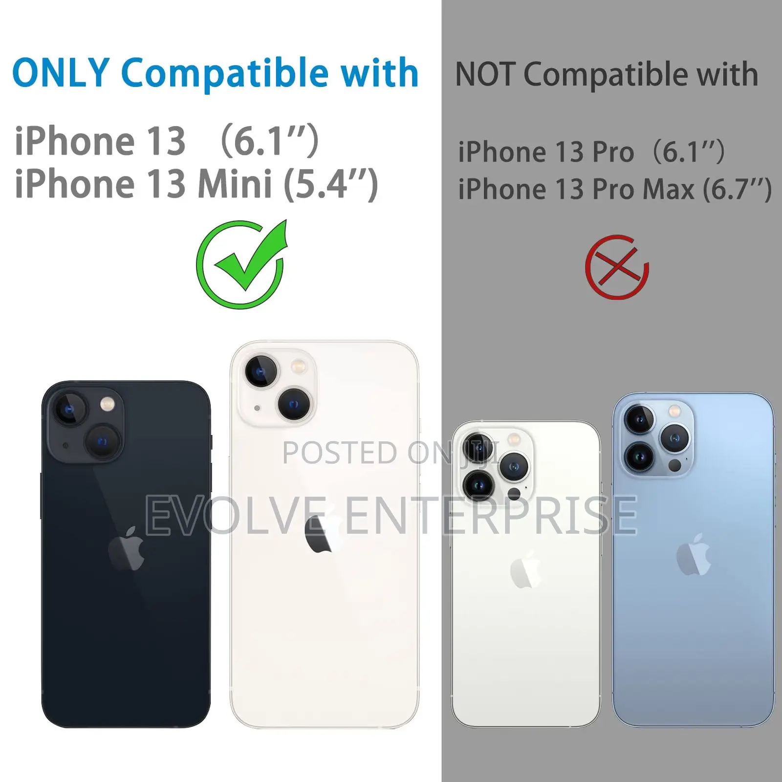 1 Pc iPhone 13 / 13 Mini Transparent Camera Lens Protectors