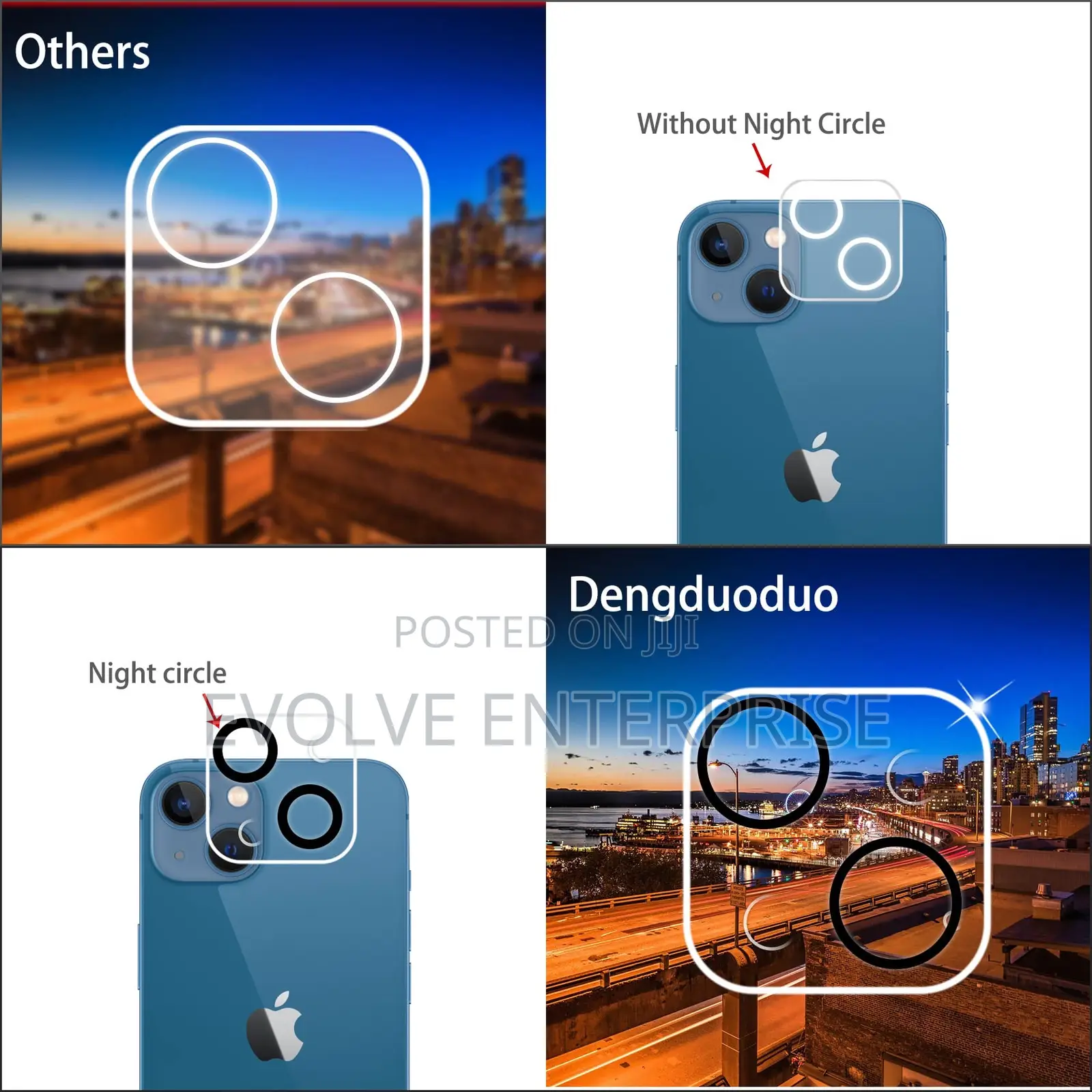1 Pc iPhone 13 / 13 Mini Transparent Camera Lens Protectors
