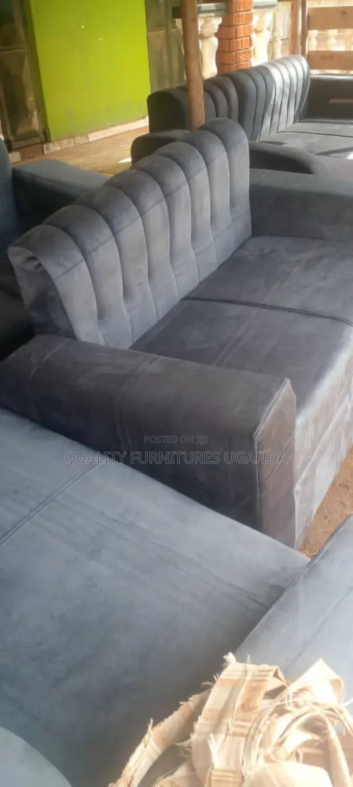 Double Fabric Gray 2 Seater