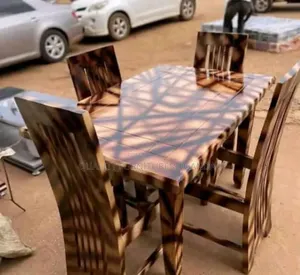 Natural Colour and Black Dinning Table