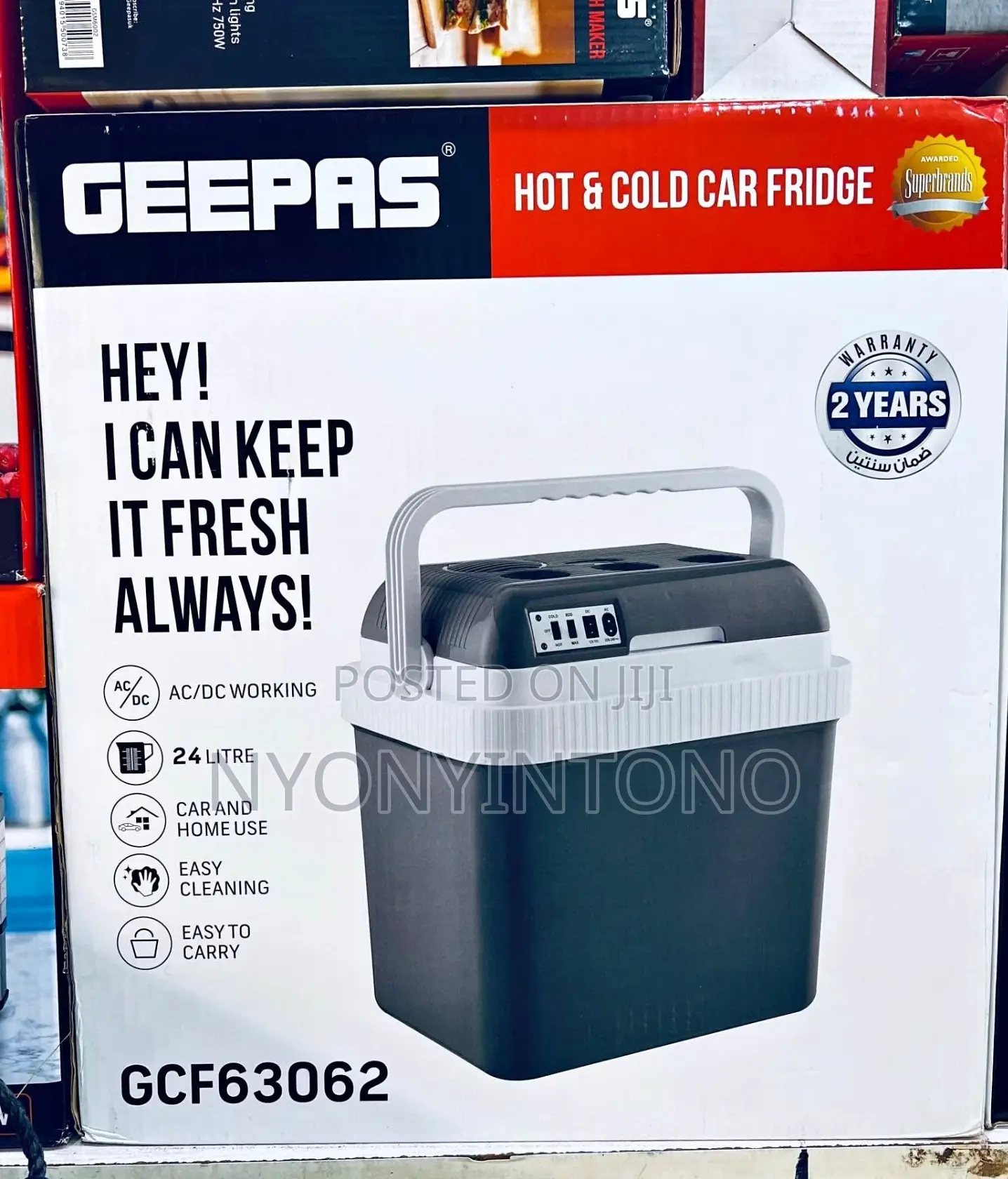 Geepas 24l Top-Quality Ac/Dc Hot Cold Car Fridge Gcf63062