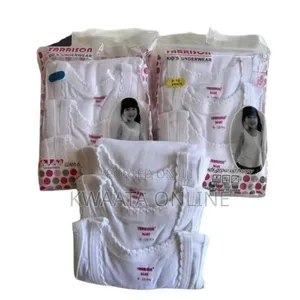 Yarrison Girls Cotton Vest /Singlet Set - 3 PCS Pack - White