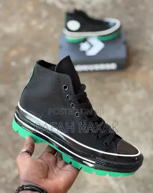 Men’S Black/Green Big Sole All-star Converse Chuck Taylor Hi