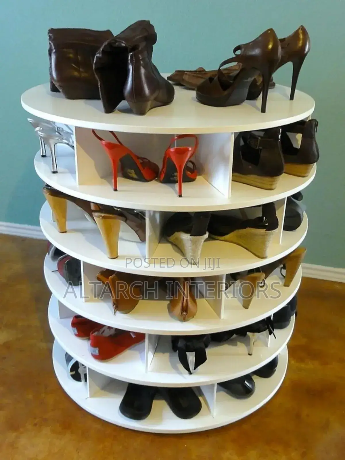 White Rolling Shoerack With Enough Storage