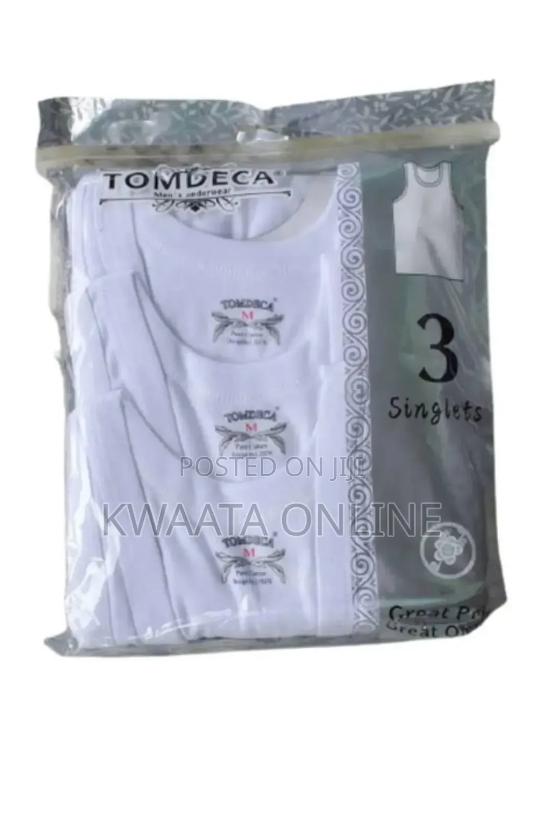 TOMDECA Vests Men's White Cotton Singlets (3 Pieces) – Premium Soft