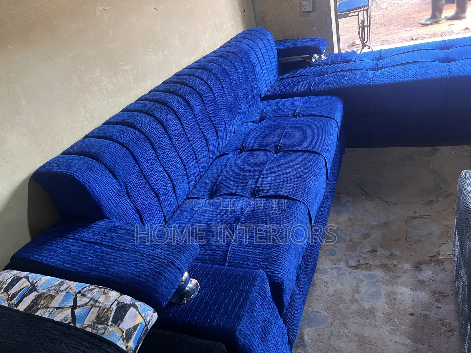 Navy Blue Six Seater Sofa