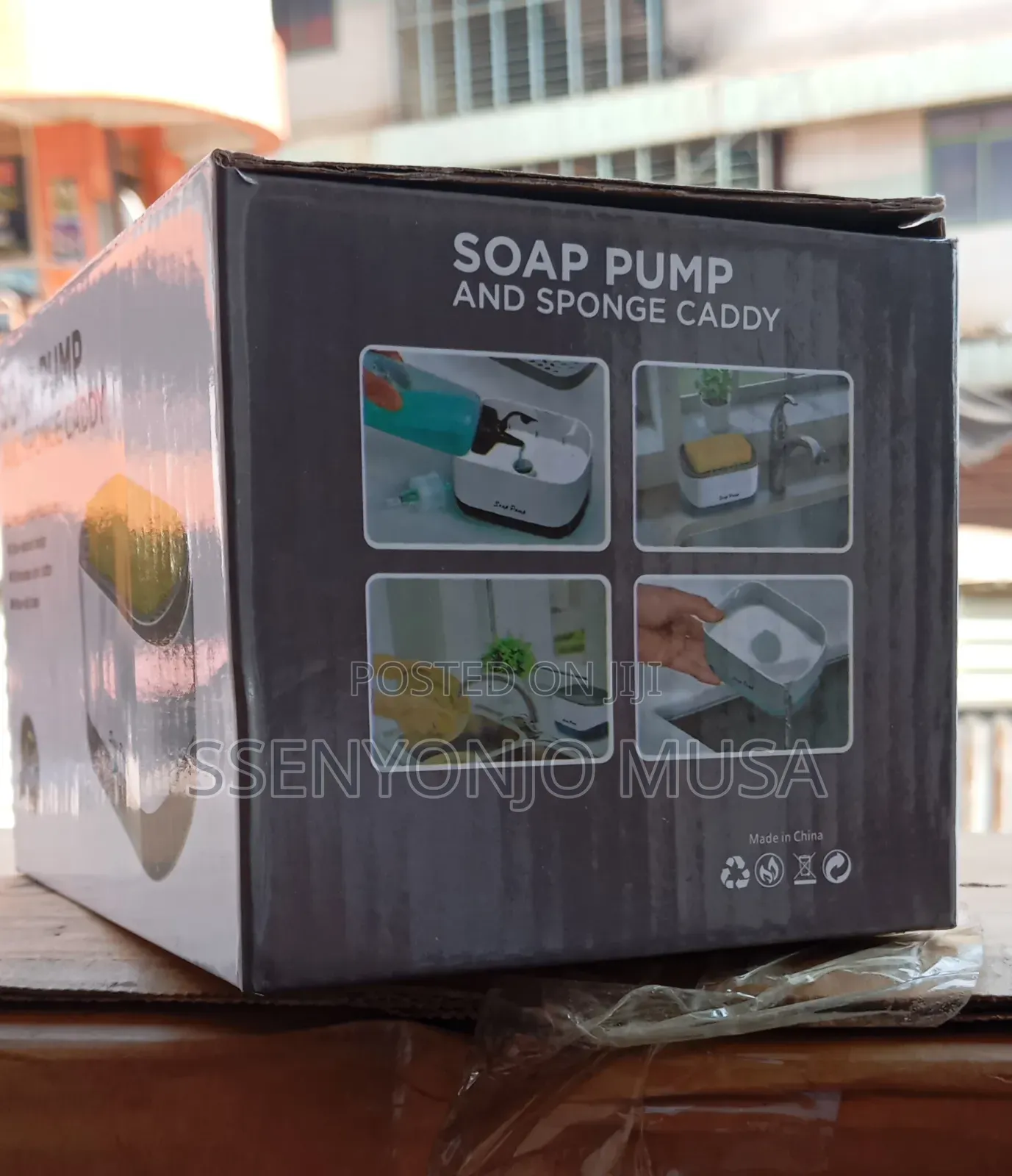 Kitchen Soap Dispenser With Sponge Holder - 12 Oz White